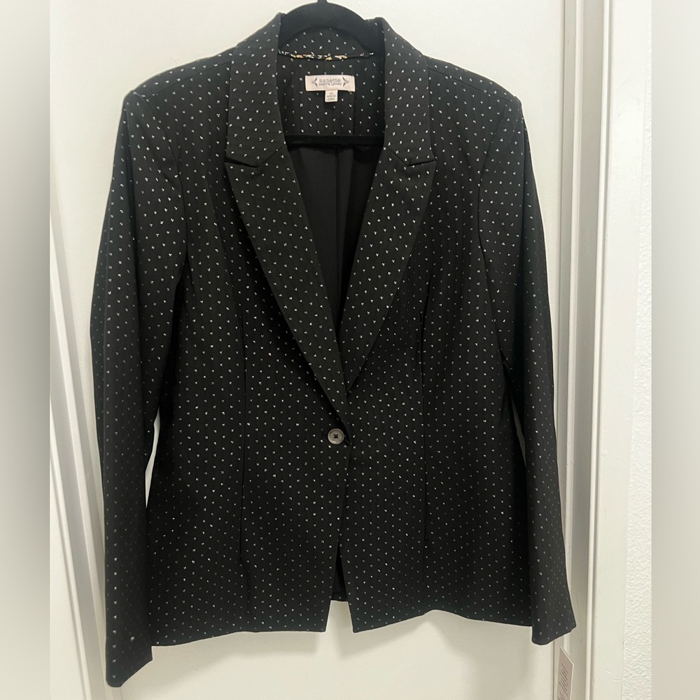 NWT Nanette Black Polka Dot Women's Blazer